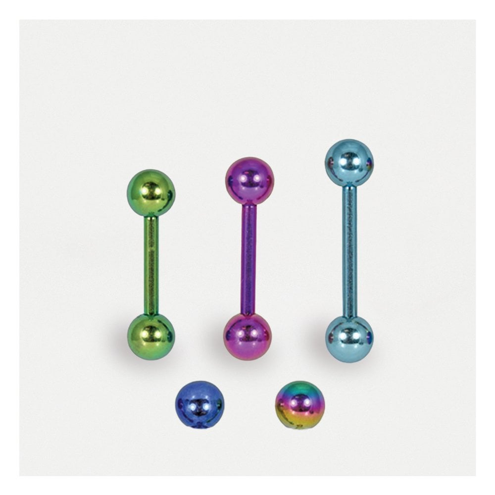 Anodised Titanium Straight Barbell - 1.2mm