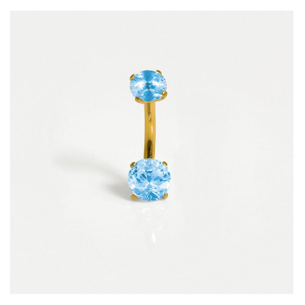 Gold Double Clawset Belly Bar