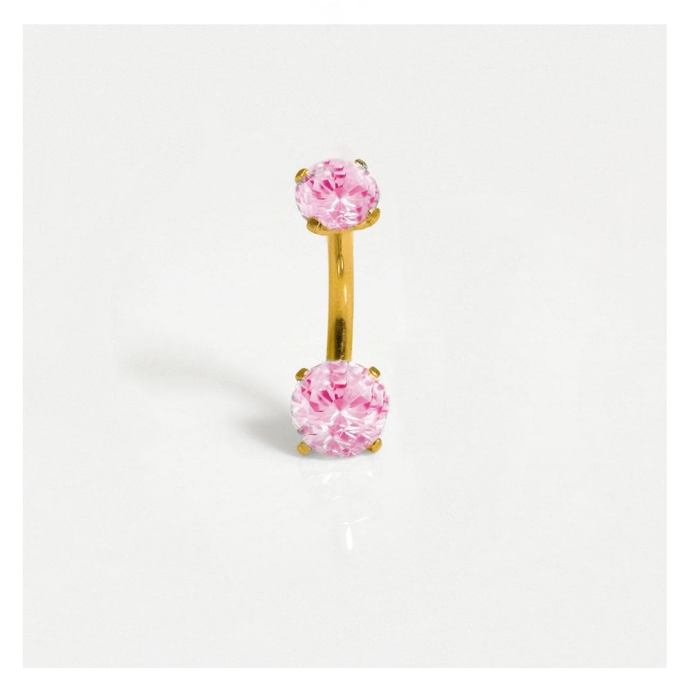 Gold Double Clawset Belly Bar