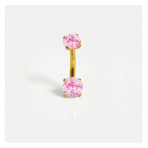 Gold Double Clawset Belly Bar