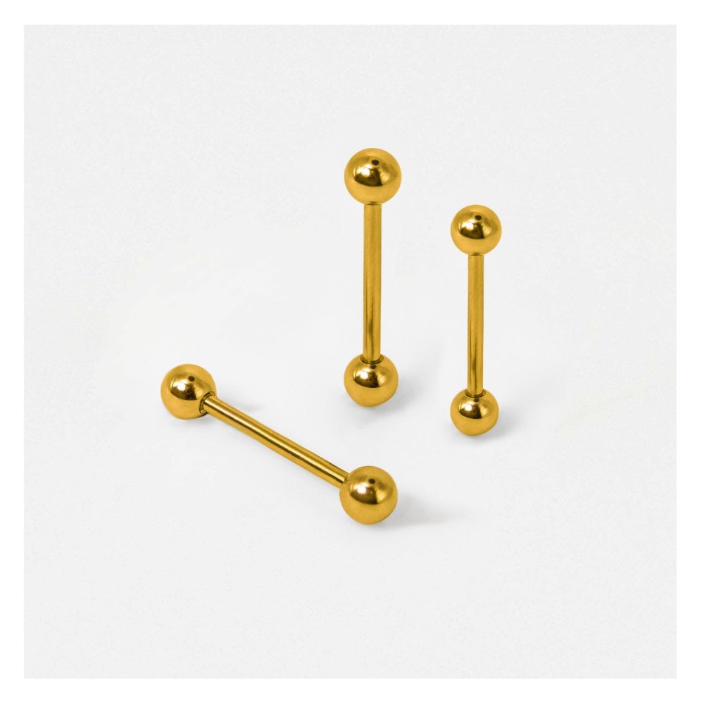 Gold PVD Titanium Straight Barbell - 1.6mm