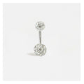 Steel Double Disco Ball Navel Bar