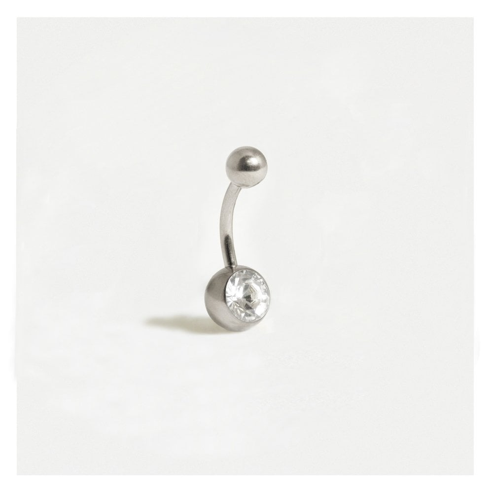 Steel Jewelled Micro Belly Bar