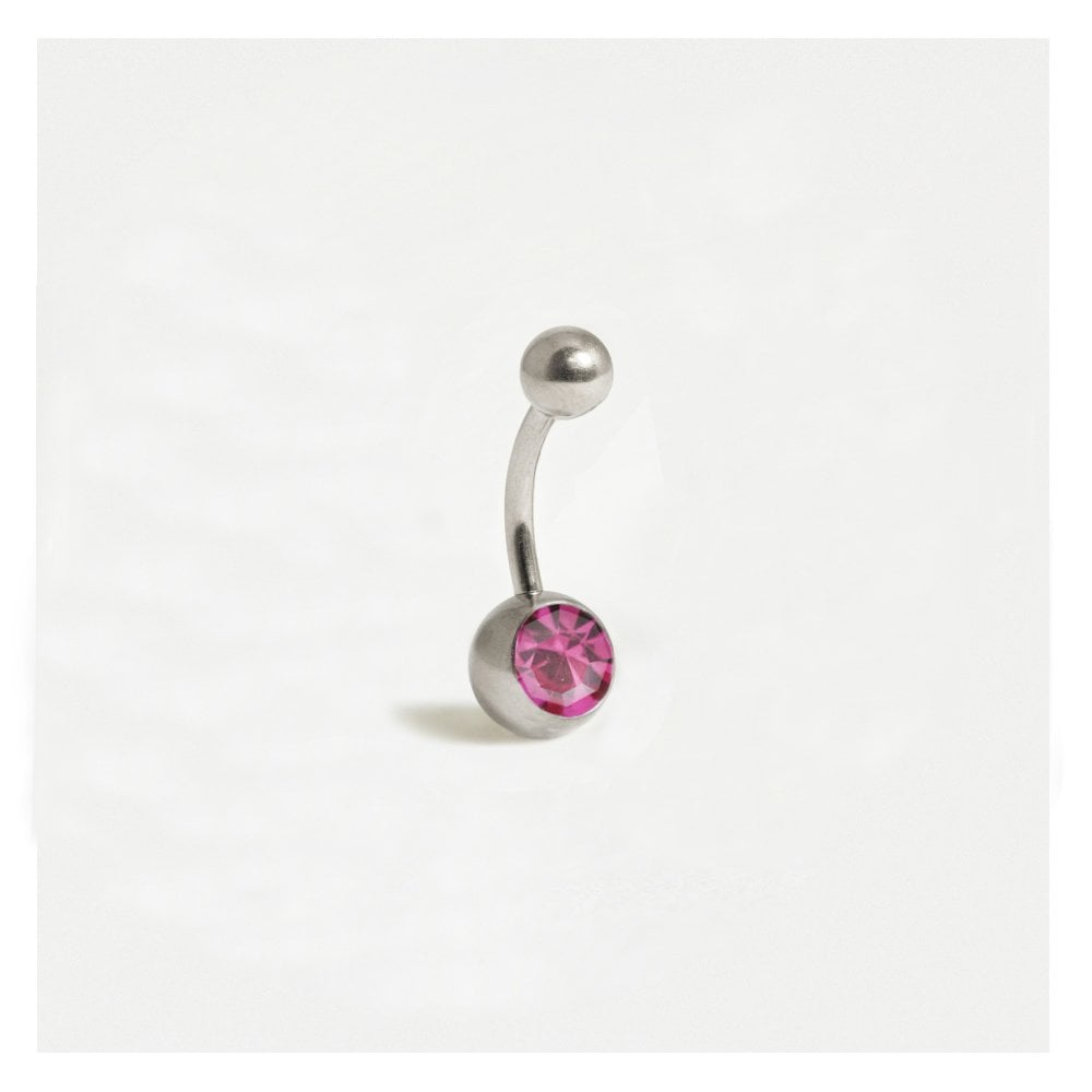 Steel Jewelled Micro Belly Bar