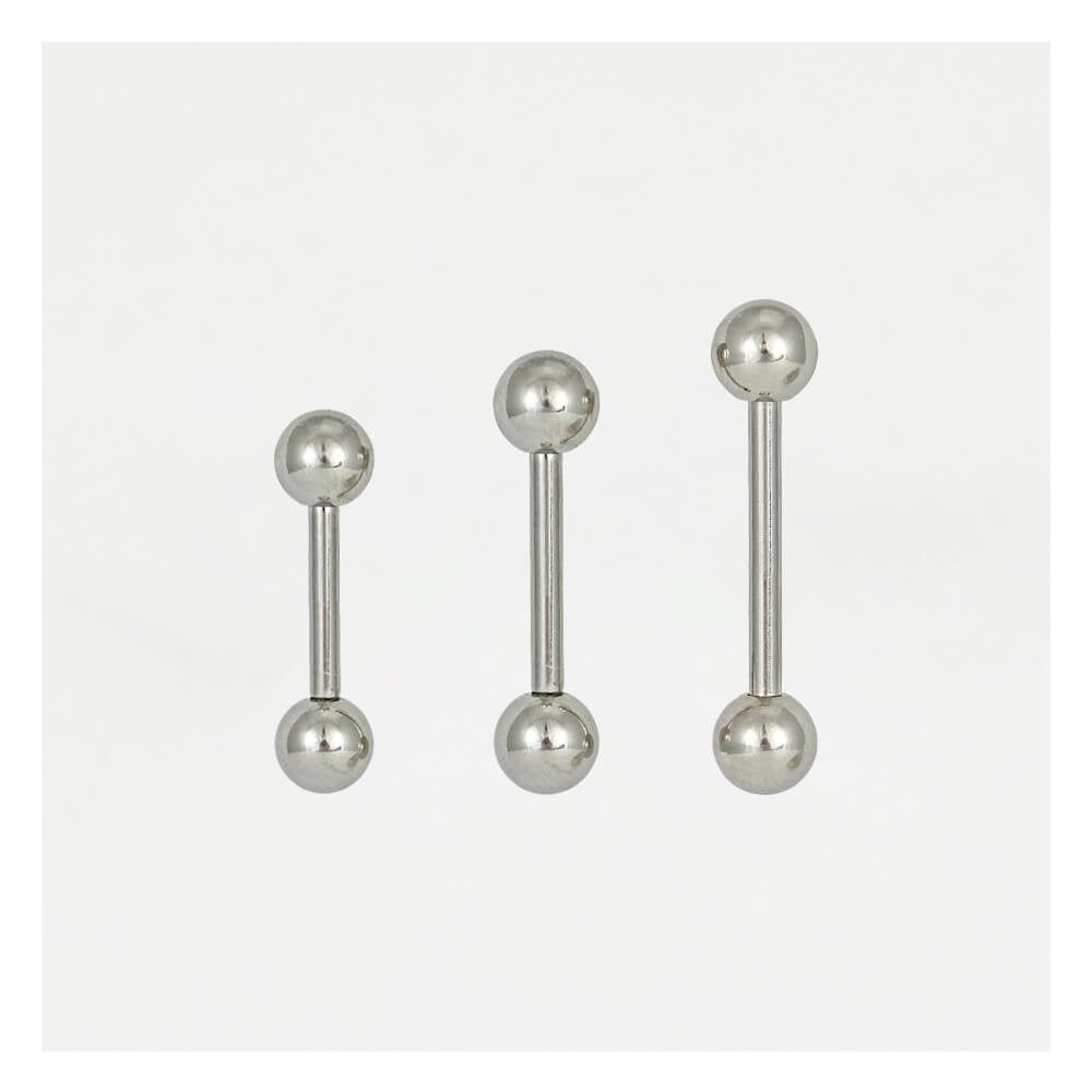 Steel Straight Barbell - 1mm, 1.2mm & 1.6mm