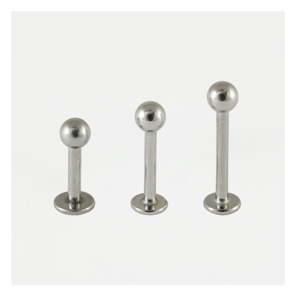 Titanium Labret with Plain Ball - 1.2mm & 1.6mm