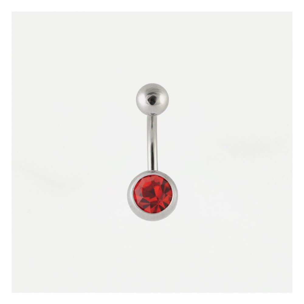 Titanium Single Jewelled Belly Bar